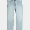 Light Wash Slim Straight Jeans