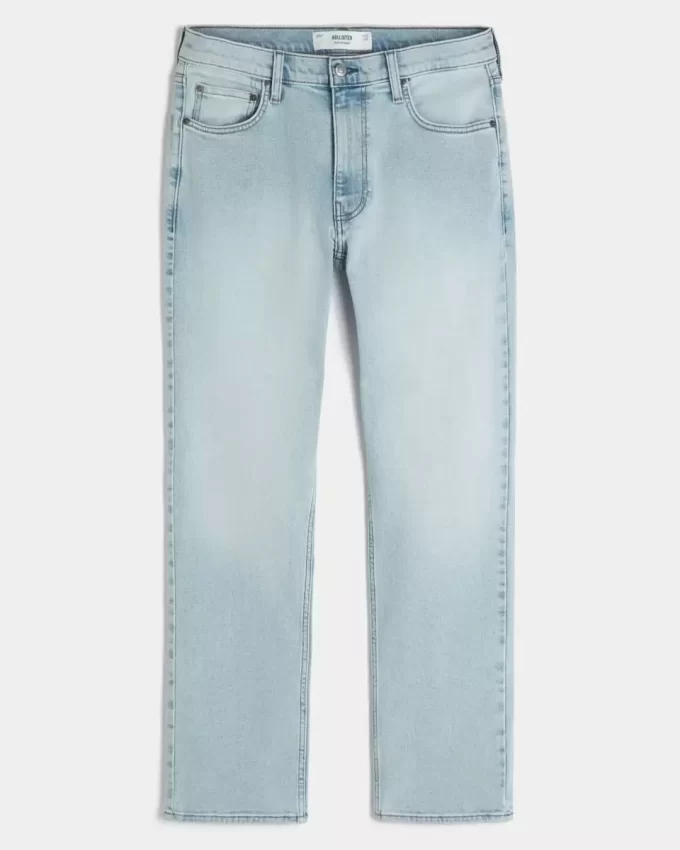 Light Wash Slim Straight Jeans