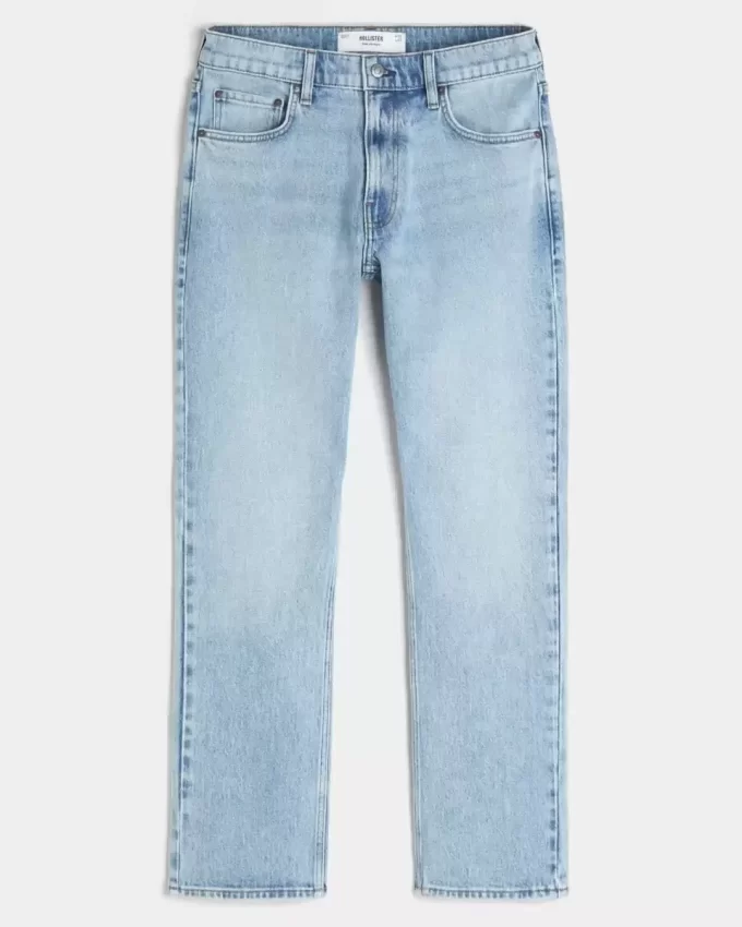 Light Wash Slim Straight Jeans