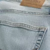 Light Wash Slim Straight Jeans
