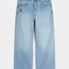 Light Wash Spider Graphic Super Baggy Jeans