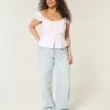Χαμηλό ανάγλυφο Light Wash Star Embroidery Baggy Jeans Χαμηλό ανάγλυφο Light Wash Star Embroidery Baggy Jeans