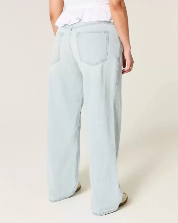 Χαμηλό ανάγλυφο Light Wash Star Embroidery Baggy Jeans Χαμηλό ανάγλυφο Light Wash Star Embroidery Baggy Jeans