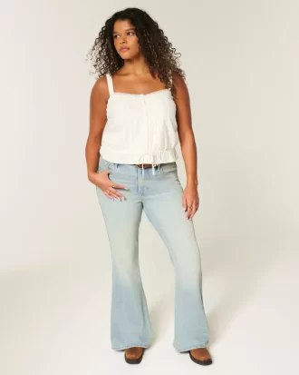 Υψηλό ψηλό τζιν Light Wash Star Pocket Flare Υψηλό ψηλό τζιν Light Wash Star Pocket Flare