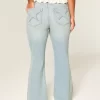 Υψηλό ψηλό τζιν Light Wash Star Pocket Flare Υψηλό ψηλό τζιν Light Wash Star Pocket Flare