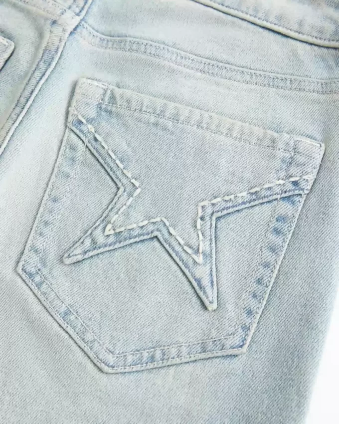 Υψηλό ψηλό τζιν Light Wash Star Pocket Flare Υψηλό ψηλό τζιν Light Wash Star Pocket Flare