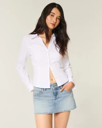 Μίνι τζιν σκόρτ Light Wash Studded
