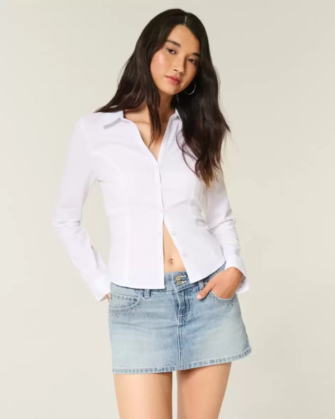 Μίνι τζιν σκόρτ Light Wash Studded Μίνι τζιν σκόρτ Light Wash Studded