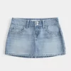 Μίνι τζιν σκόρτ Light Wash Studded Μίνι τζιν σκόρτ Light Wash Studded