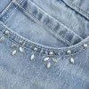 Μίνι τζιν σκόρτ Light Wash Studded Μίνι τζιν σκόρτ Light Wash Studded