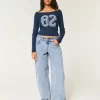 Χαμηλό ανάγλυφο Light Wash Tapered baggy τζιν