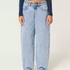 Χαμηλό ανάγλυφο Light Wash Tapered baggy τζιν