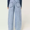 Χαμηλό ανάγλυφο Light Wash Tapered baggy τζιν