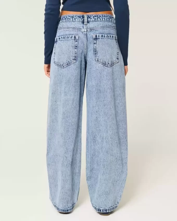 Χαμηλό ανάγλυφο Light Wash Tapered baggy τζιν