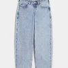 Χαμηλό ανάγλυφο Light Wash Tapered baggy τζιν