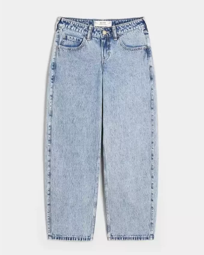 Χαμηλό ανάγλυφο Light Wash Tapered baggy τζιν