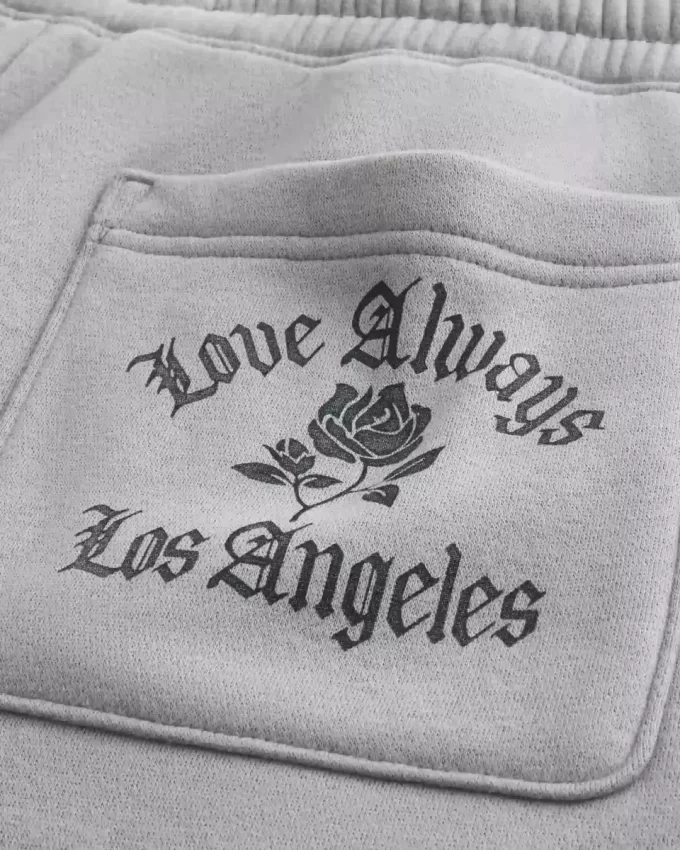 Σούπερ φαρδύ γραφικό φούτερ με πίσω τσέπη Los Angeles Σούπερ φαρδύ γραφικό φούτερ με πίσω τσέπη Los Angeles