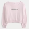 Εύκολη γραφική μπλούζα Los Angeles Off-the-Shoulder