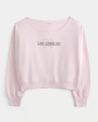 Εύκολη γραφική μπλούζα Los Angeles Off-the-Shoulder
