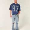 Σκισμένο Medium Wash Baggy τζιν Σκισμένο Medium Wash Baggy τζιν
