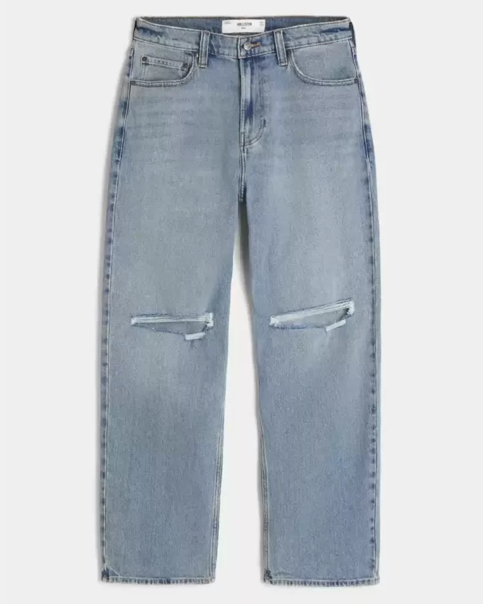 Σκισμένο Medium Wash Baggy τζιν Σκισμένο Medium Wash Baggy τζιν