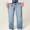 Medium Wash Eagle Graphic Baggy Jeans Medium Wash Eagle Graphic Baggy Jeans