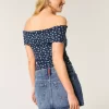 Χαμηλό ψηλό Medium Wash Flag Κεντημένο τζιν Mini Skort Χαμηλό ψηλό Medium Wash Flag Κεντημένο τζιν Mini Skort