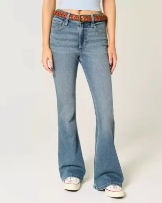 Υψηλό ύψος Medium Wash Flare τζιν