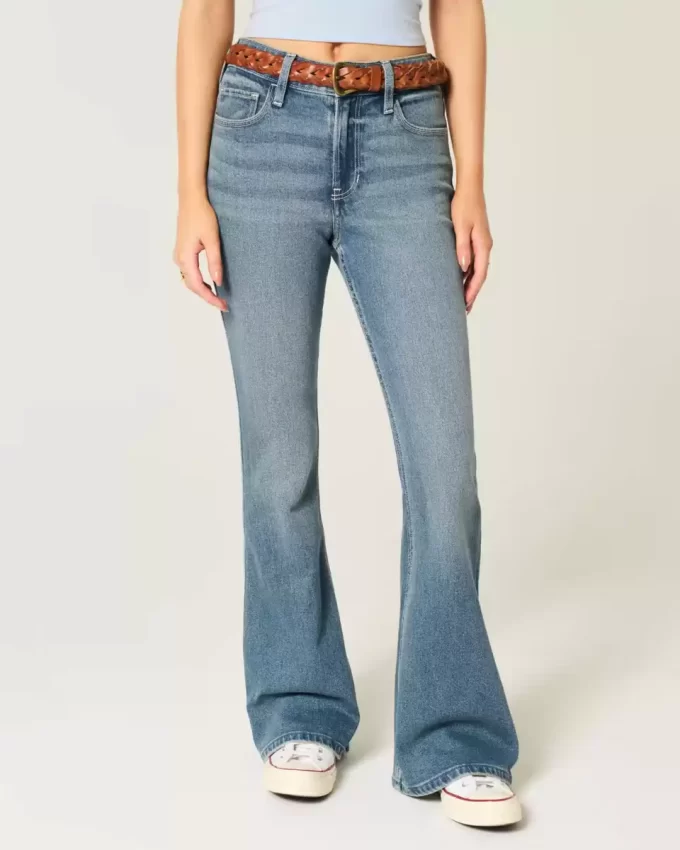 Υψηλό ύψος Medium Wash Flare τζιν