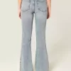 Υψηλό ύψος Medium Wash Flare τζιν