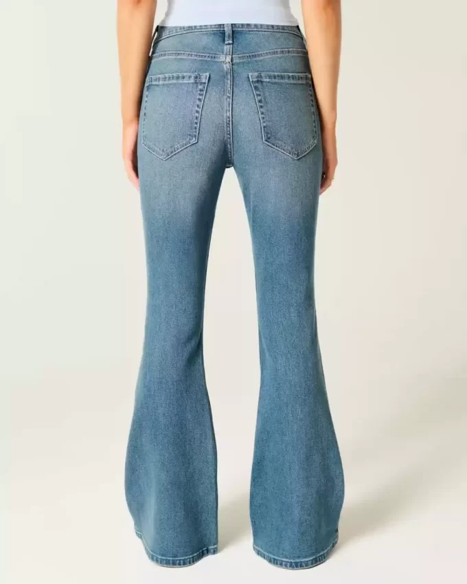 Υψηλό ύψος Medium Wash Flare τζιν