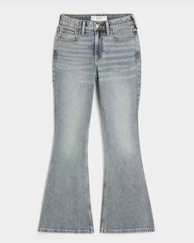 Υψηλό ύψος Medium Wash Flare τζιν