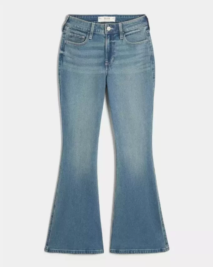 Υψηλό ύψος Medium Wash Flare τζιν