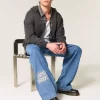 Medium Wash NYC Graphic Super Baggy Jeans
