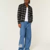 Medium Wash NYC Graphic Super Baggy Jeans