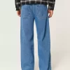 Medium Wash NYC Graphic Super Baggy Jeans