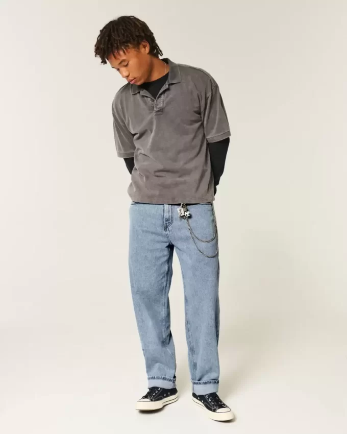 Medium Wash Skater Baggy Jeans Medium Wash Skater Baggy Jeans