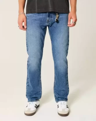 Medium Wash Slim Straight Jeans