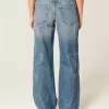 Χαμηλό ύψος Medium Wash Star Graphic Baggy Jeans Χαμηλό ύψος Medium Wash Star Graphic Baggy Jeans