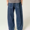 Medium Wash Star Graphic Skater Baggy Jeans
