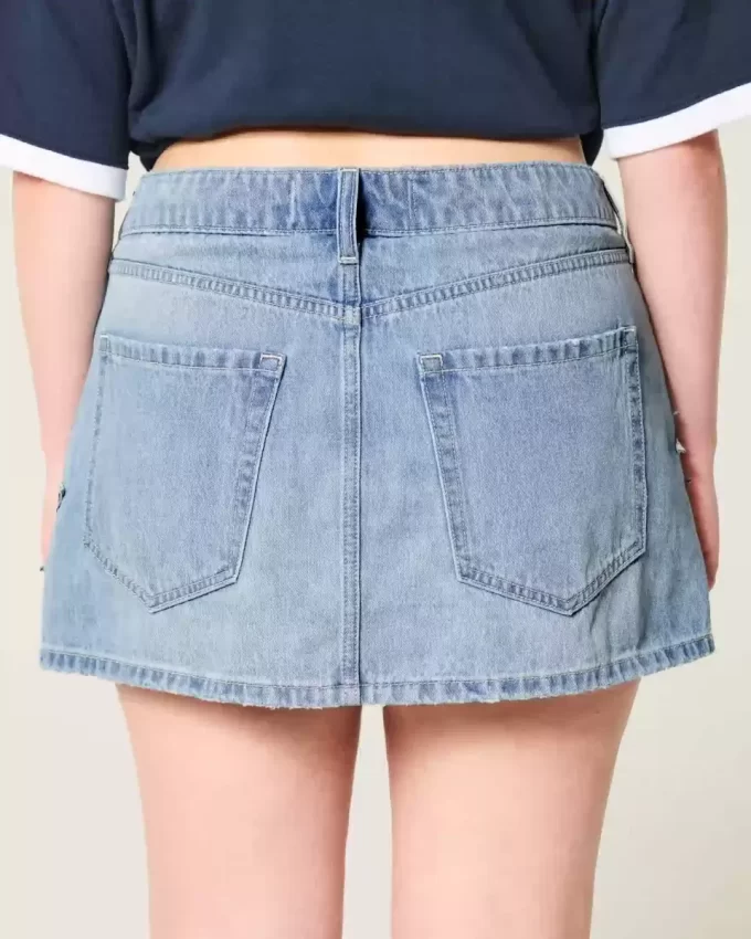 Χαμηλό ύψος Medium Wash Star απλικέ Τζιν Mini Skort