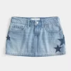 Χαμηλό ύψος Medium Wash Star απλικέ Τζιν Mini Skort