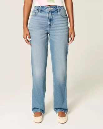 Υψηλό ψηλό Medium Wash Straight Jean