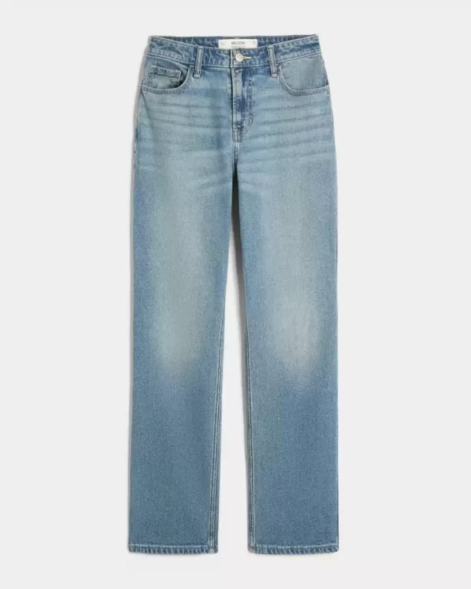 Υψηλό ψηλό Medium Wash Straight Jean