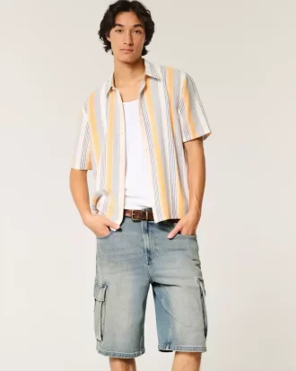 Medium Wash Super Baggy Τζιν Σορτς Cargo