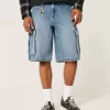 Medium Wash Super Baggy Τζιν Σορτς Cargo Medium Wash Super Baggy Τζιν Σορτς Cargo