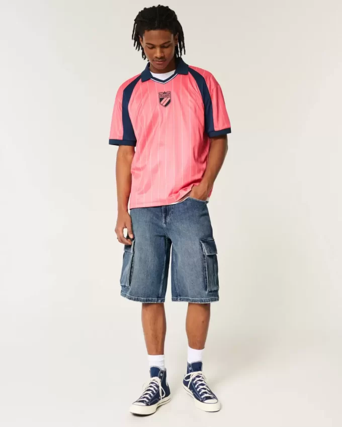 Medium Wash Super Baggy Τζιν Σορτς Cargo Medium Wash Super Baggy Τζιν Σορτς Cargo