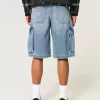 Medium Wash Super Baggy Τζιν Σορτς Cargo Medium Wash Super Baggy Τζιν Σορτς Cargo