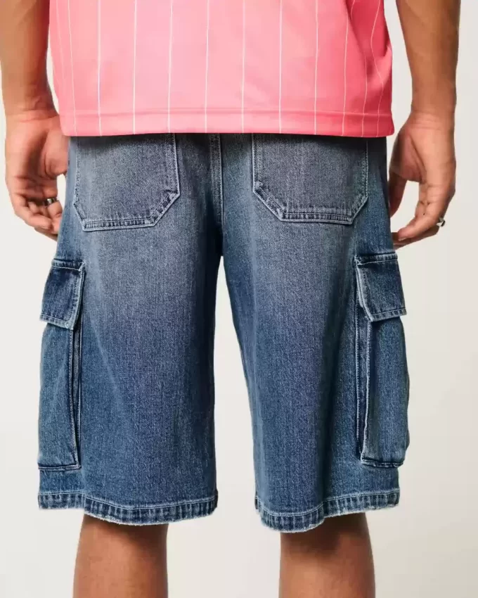 Medium Wash Super Baggy Τζιν Σορτς Cargo Medium Wash Super Baggy Τζιν Σορτς Cargo