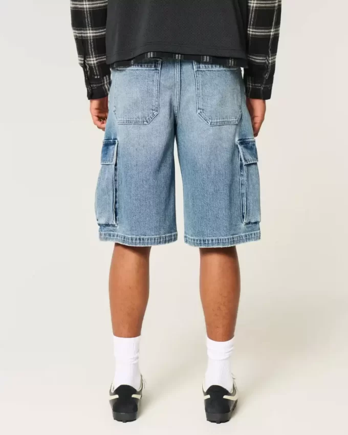 Medium Wash Super Baggy Τζιν Σορτς Cargo Medium Wash Super Baggy Τζιν Σορτς Cargo